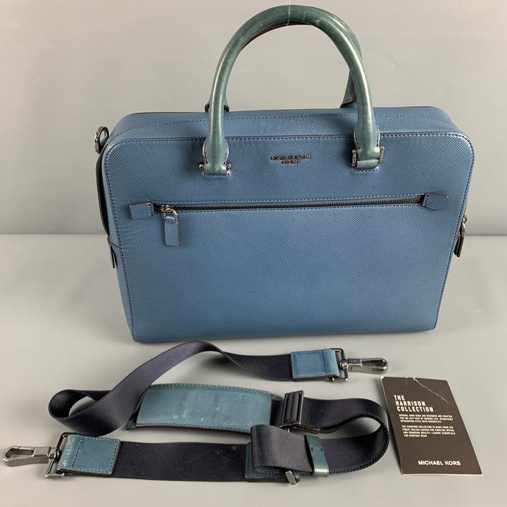 MICHAEL KORS Blue Leather Briefcase