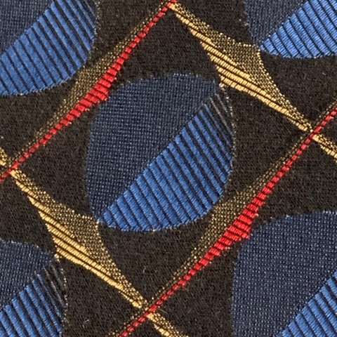 PRADA Black Multi-Color Abstract Silk Jacquard Tie