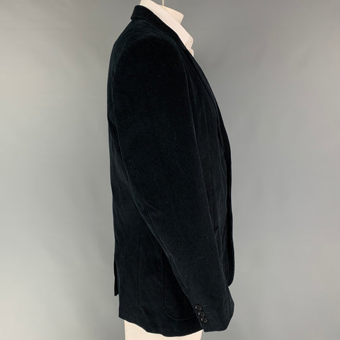 COLECCIÓN CALVIN KLEIN Talla 44 Abrigo deportivo de algodón de pana negro