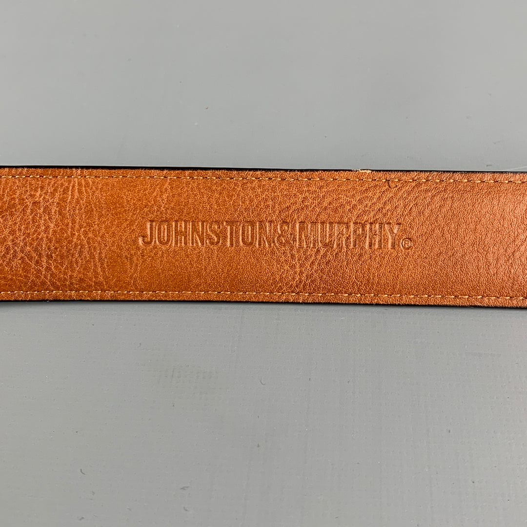 JOHNSTON &amp; MURPHY Talla 40 Cinturón de cuero repujado marrón