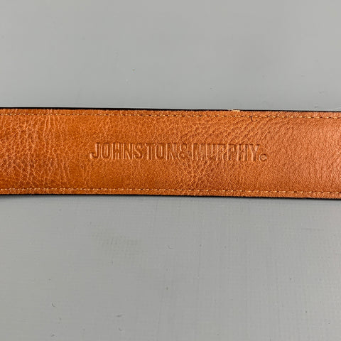 JOHNSTON & MURPHY Size 40 Brown Embossed Leather Belt