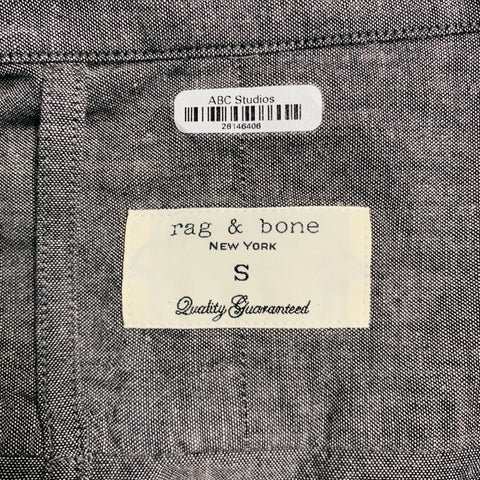 RAG & BONE Size S Grey Cotton Button Up Long Sleeve Shirt