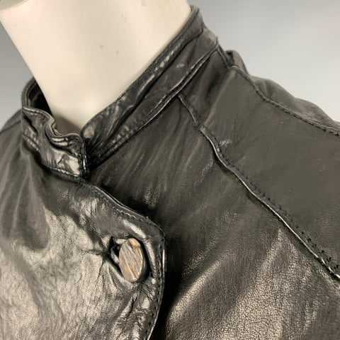 GIORGIO BRATO Chaqueta con botones de cuero negro talla 4