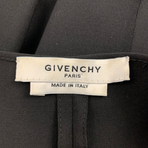 GIVENCHY Size 6 Black Virgin Wool Short Sleeve Dress