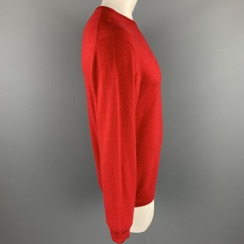 ROUNDTREE & YORKE Size L Red Cashmere Crew-Neck Pullover
