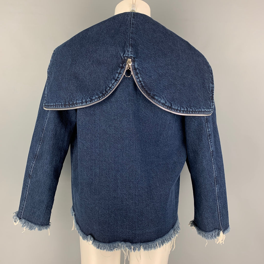 MARQUES ALMEIDA Size M Blue Denim Double Breasted Coat
