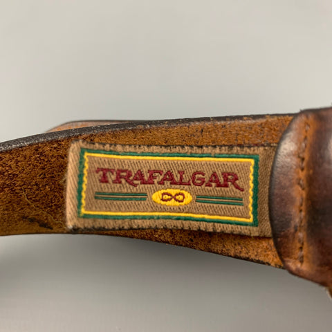 TRAFALGAR Talla 36 Cinturón de cinta de cuero verde marrón