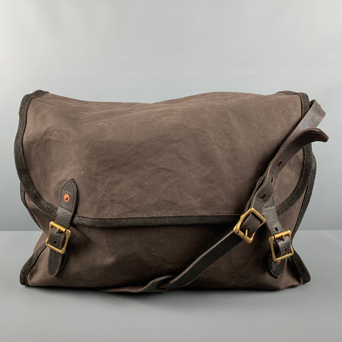 TRAVEL GOODS FACTORY Brown Canvas Leather Messenger Bags
