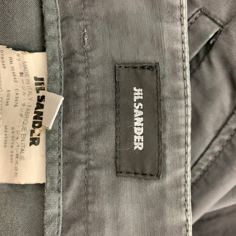 JIL SANDER Size 38 Grey Cotton Zip Fly Dress Pants