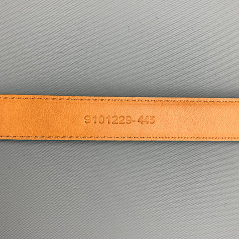 RALPH LAUREN Size M Teal Embossed Leather Skinny Belt