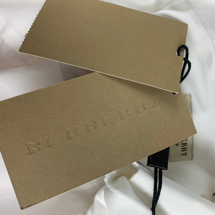 BURBERRY LONDON Size S White Cotton Tuxedo Long Sleeve Shirt