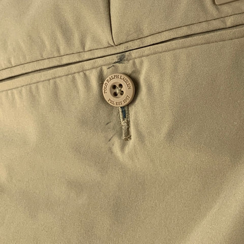 POLO by RALPH LAUREN Size 33 Beige Polyester Flat Front Casual Pants