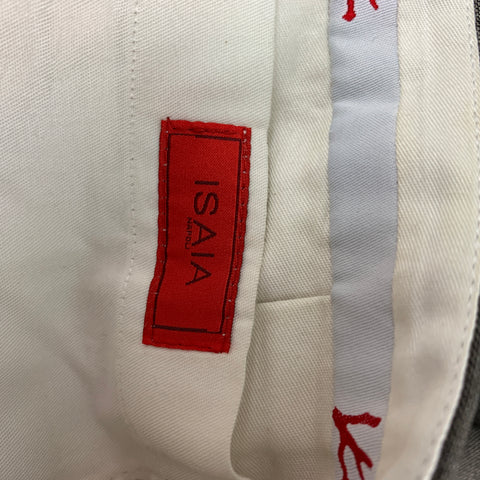 ISAIA Talla 38 Pantalón de vestir de lana con cremallera color topo