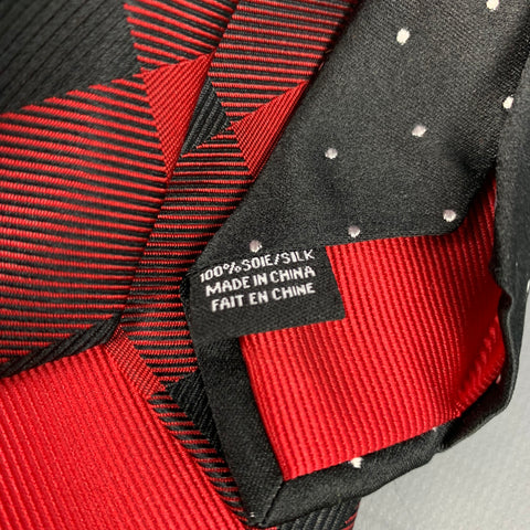 TOMMY Black & Red Buffalo Plaid Silk Tie
