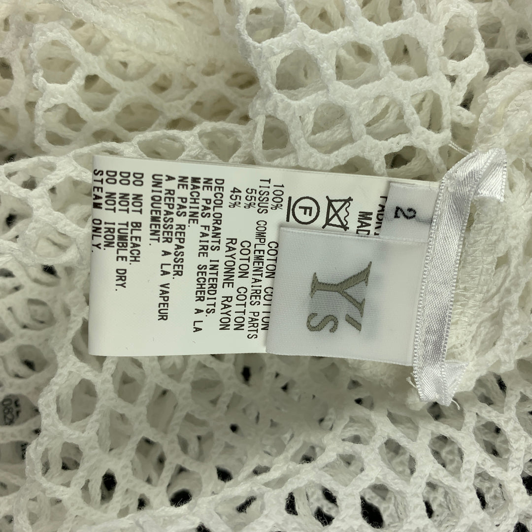 Y's by YOHJI YAMAMOTO Size S White Mesh Cotton Sleeveless Tank Top