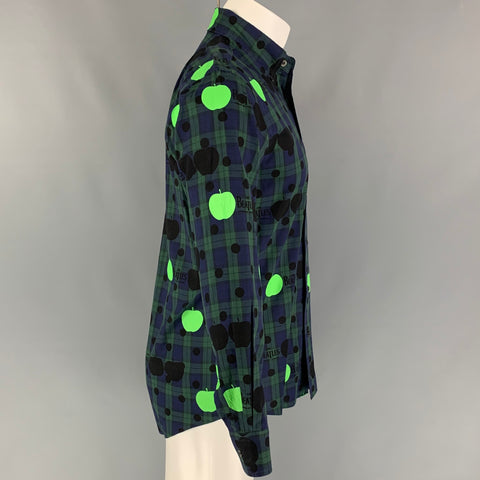 COMME des GARCONS x The Beatles Size M Navy Green Plaid Long Sleeve Shirt