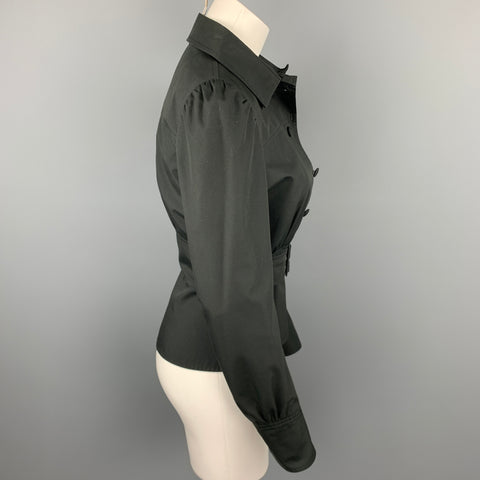 MARTIN GRANT Taille S Veste ceinturée en coton/polyester noir