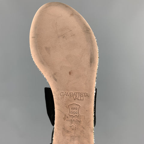 GIAMBATTISTA VALLI S/S 2016 Talla 8 Sandalias de gladiador con purpurina de ante negro