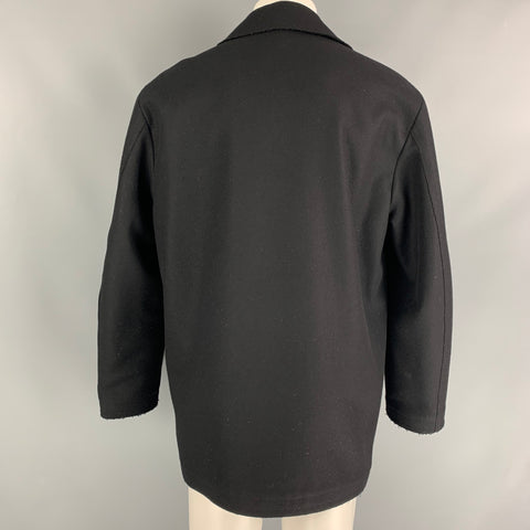 GIORGIO ARMANI Taille 38 noir Laine Caban simple boutonnage 