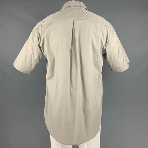 ARPENTEUR Size L Grey Cotton Short Sleeve Shirt