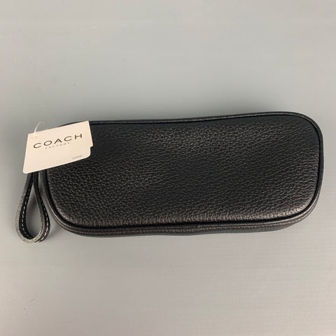 COACH Taille unique Porte-monnaie en cuir texturé noir