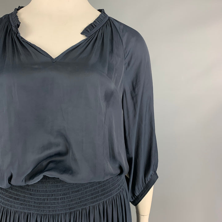 GERARD DAREL Talla 14 Vestido azul marino con cinturilla elástica de poliéster