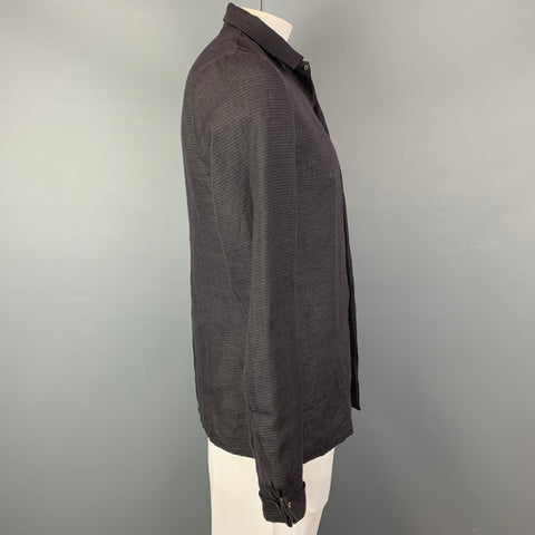 M.A+ Talla L Chaqueta con botones a rayas color carbón
