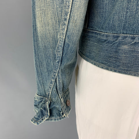 RRL by RALPH LAUREN Size L Blue Distressed Cotton Jacket