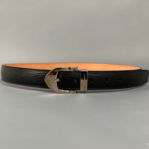 LOUIS VUITTON Size 36 Black Epi Leather Belt