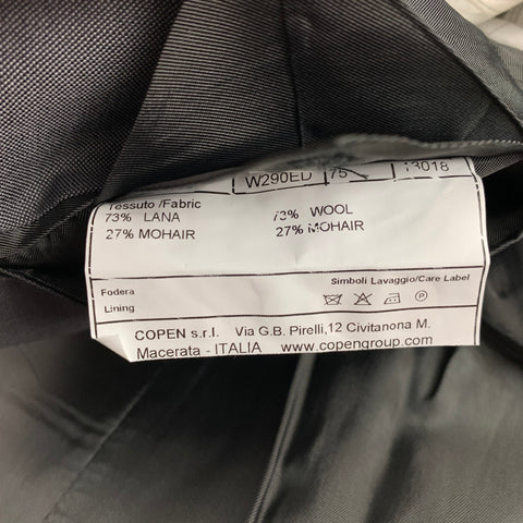 ROYAL HEM Taille 40 Costume à revers cranté en laine mohair gris