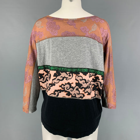 DRIES VAN NOTEN Pull Raglan en coton multicolore, tissus mélangés, taille S