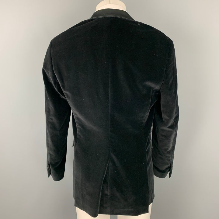 NEIL BARRETT Size 40 Black Velvet Notch Lapel Sport Coat