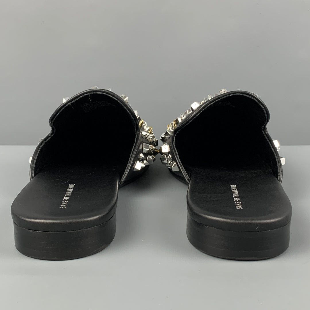SAKS FIFTH AVENUE Size 12 Black Rumi Studded Mules – Sui  display picture 2