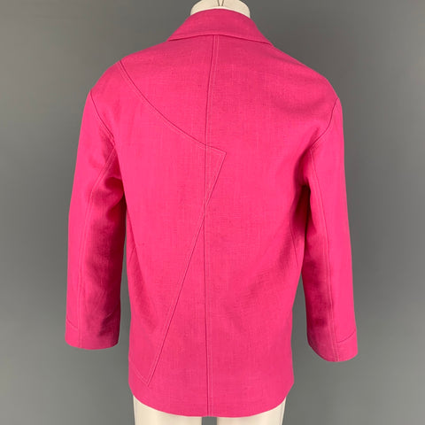 JACQUEMUS FW 20 Size 36 Pink Viscose Linen Notch Lapel Sport Coat