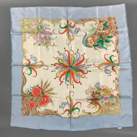 J.McLAUGHLIN Multi-Color Floral Silk Twill Scarf