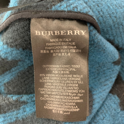 BURBERRY PRORSUM Size XS Blue Navy Wool Cashmere Abstract Pencil Skirt