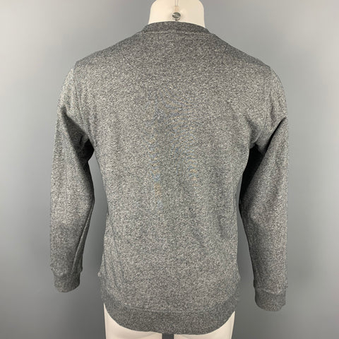 KENZO Size M Gray & Yellow Tiger Embroidered Cotton Crew-Neck Pullover