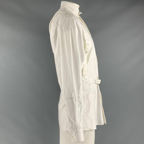 JORDANLUCA Camisa Manga Larga Arnés Algodón Acolchado Blanco Talla L