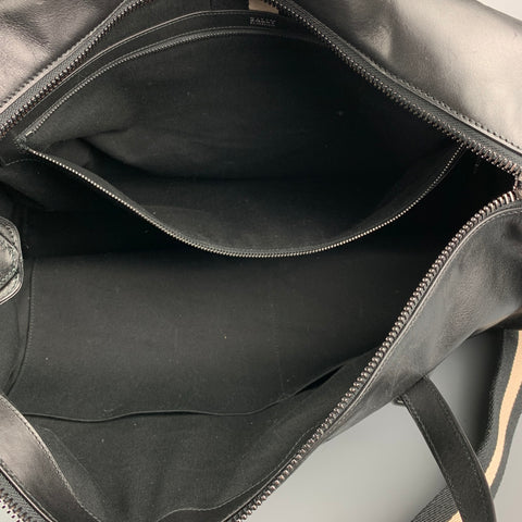BALLY Black Leather Rectangle Duffle Bag