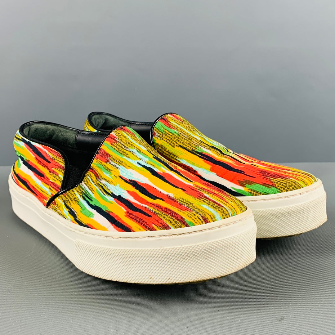 CELINE Size Multi-Color Fabric Stripe Slip On Sneakers – Sui