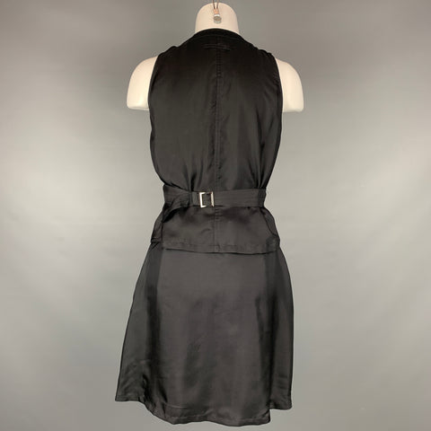 Vintage JEAN PAUL GAULTIER Size 4 Black Polyester / Cotton Skirt Suit