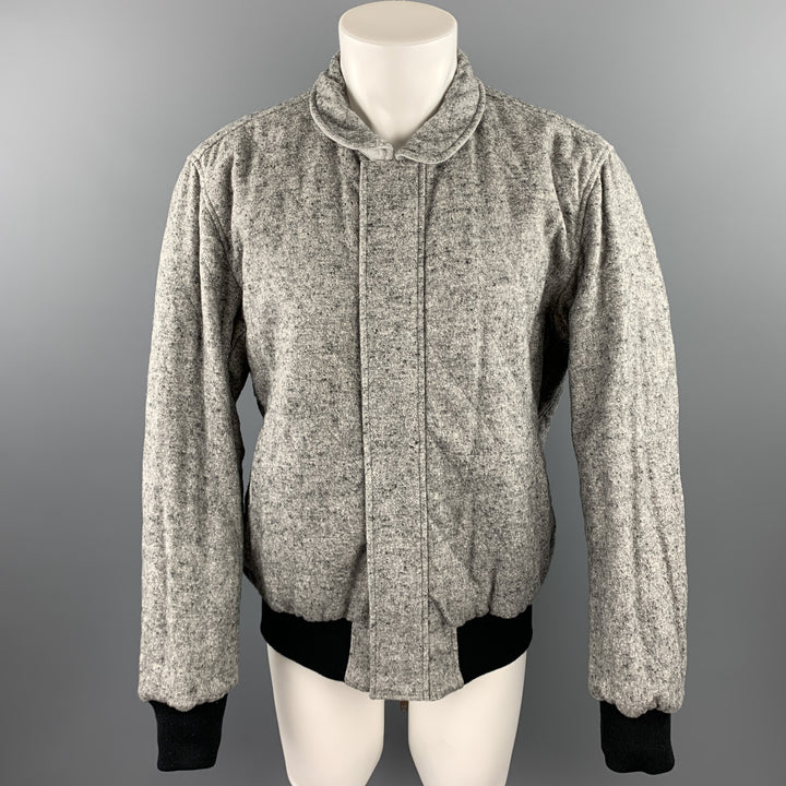 ADAM KIMMEL Size M Grey Heather Cotton Blend Zip Up Reversible Jacket