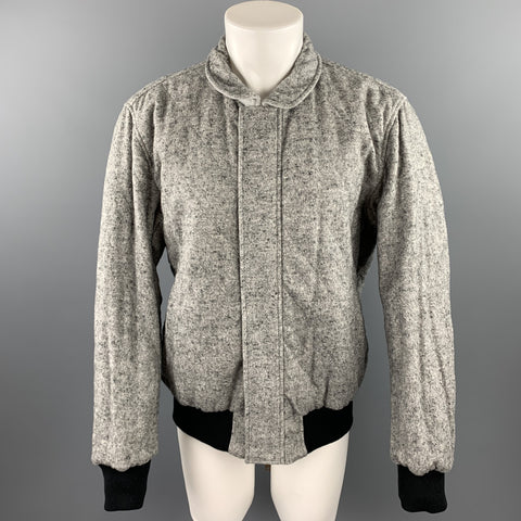ADAM KIMMEL Size M Grey Heather Cotton Blend Zip Up Reversible Jacket
