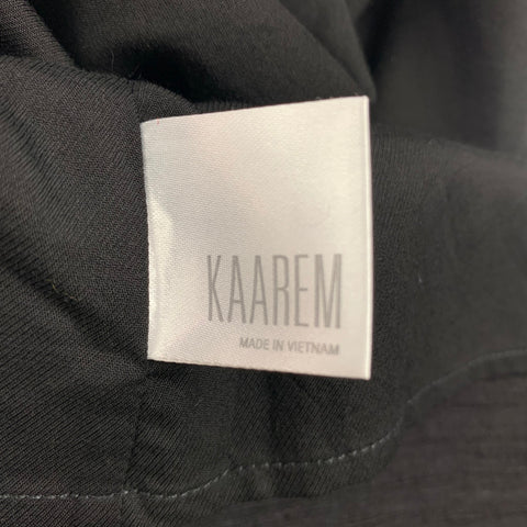 KAAREM Size S Black Silk Cropped Blouse