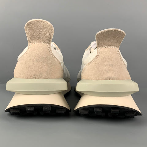 LANVIN Size 9 White Mixed Materials Nylon Lace Up Sneakers