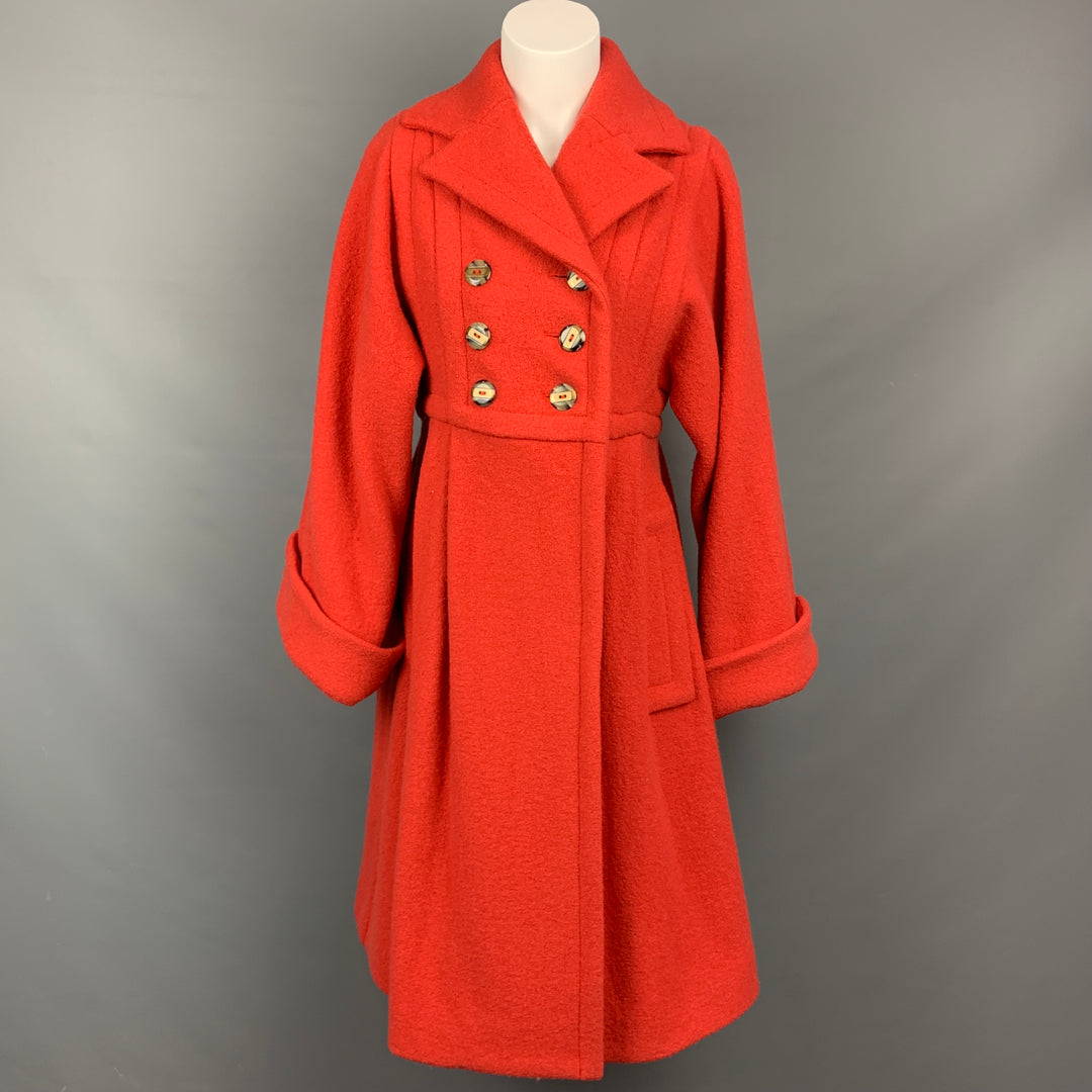 MARC by MARC JACOBS Size S Orange Textured Wool Coat