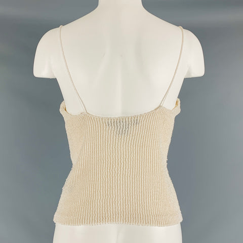 RALPH LAUREN Size L Beige Viscose Beaded Spaghetti Straps Dress Top