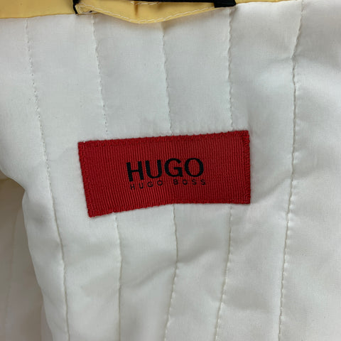 HUGO by HUGO BOSS Size XL Yellow Crinkled Polyurethane Zip Up Coat