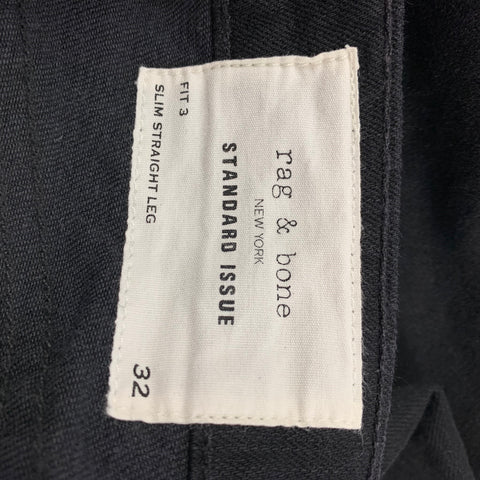 RAG &amp; BONE Taille 32 Jean noir en coton mélangé avec braguette boutonnée