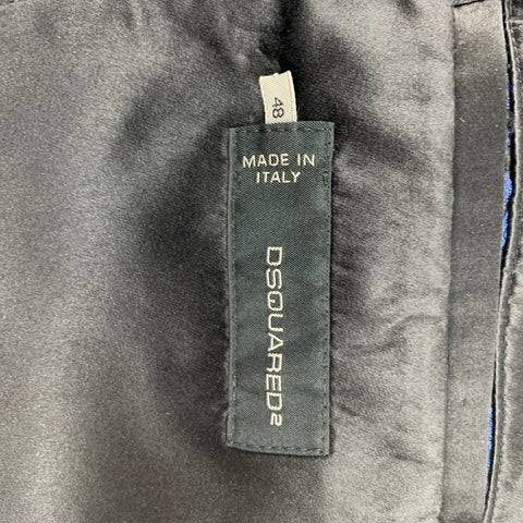 DSQUARED2 Size 38 Blue Black Jacquard Polyester Silk Sport Coat